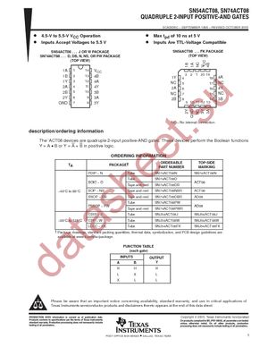 SN74ACT08PWRE4 datasheet  